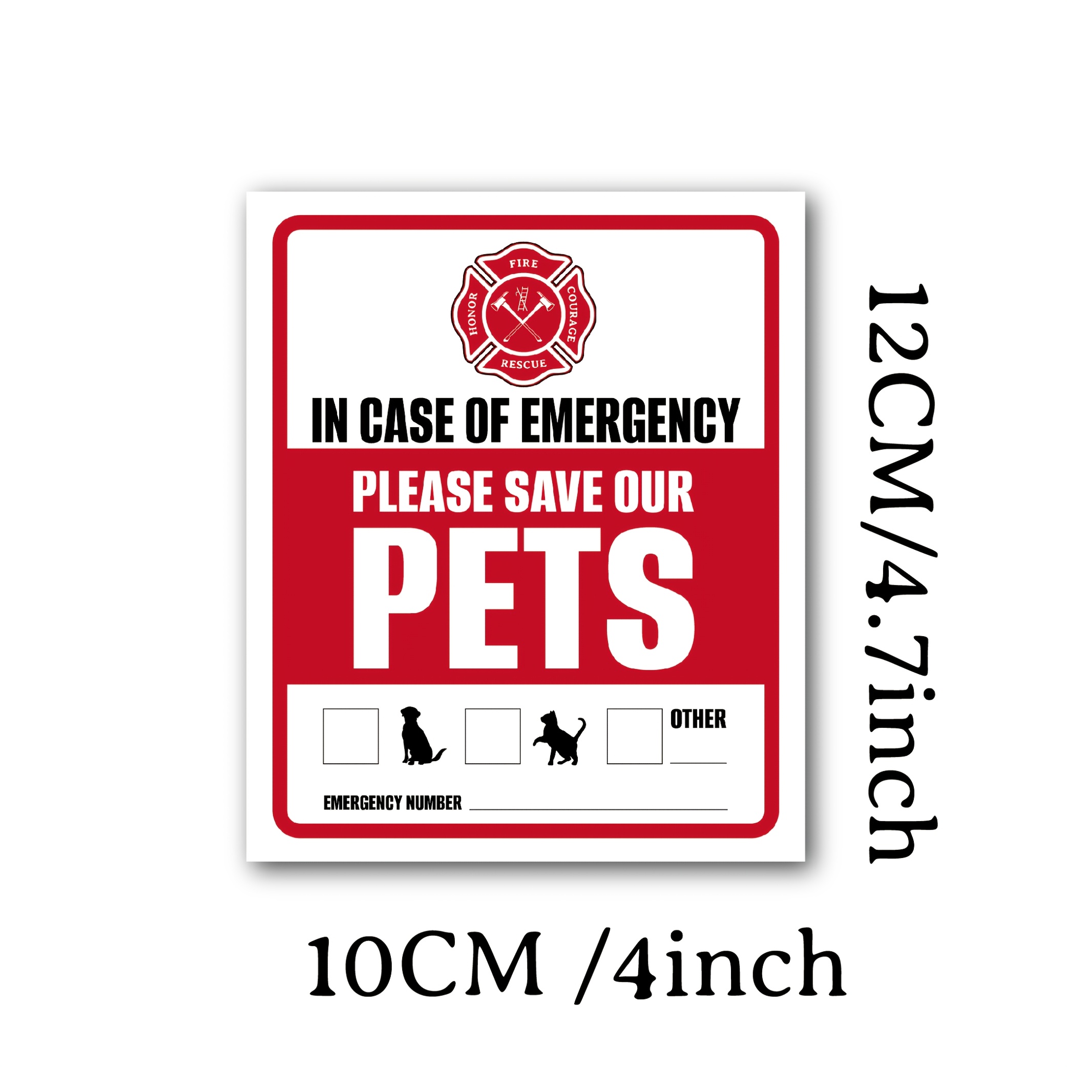 4 Pcs Emergency Pet Alert Stic - Sticker Sheet Set ulasan dan harga