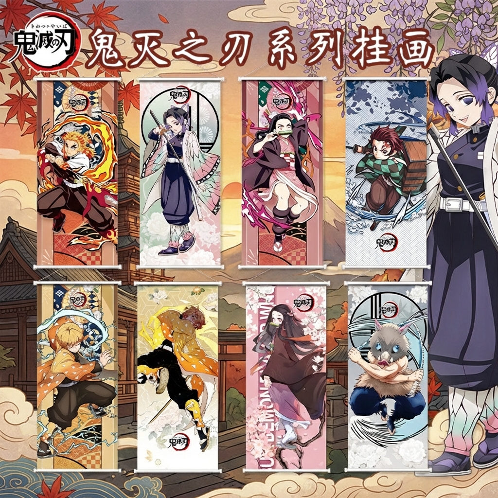 Demon Slayer Wall Scroll Nezuk - Anime Convention Merchandise ulasan dan harga