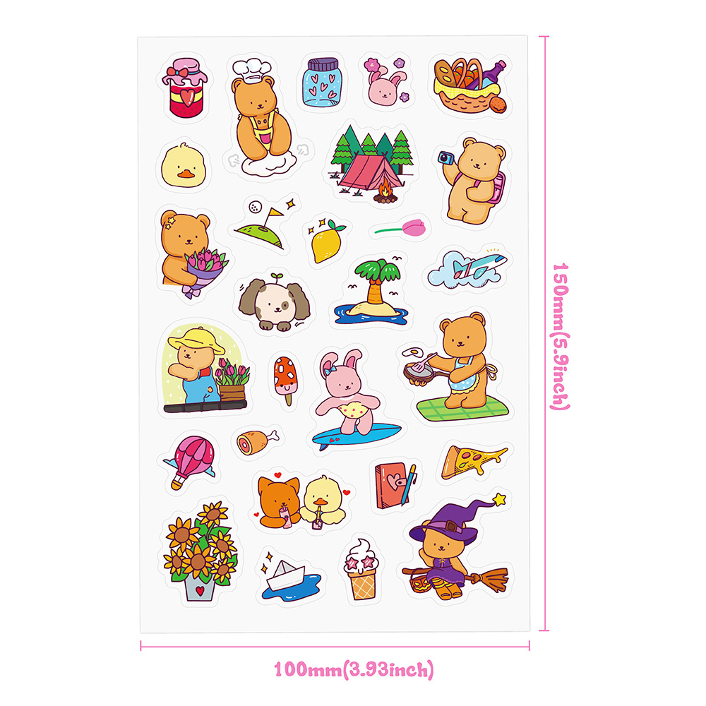 Adorable Bear Coloring Book Se - Sticker Sheet Set ulasan dan harga