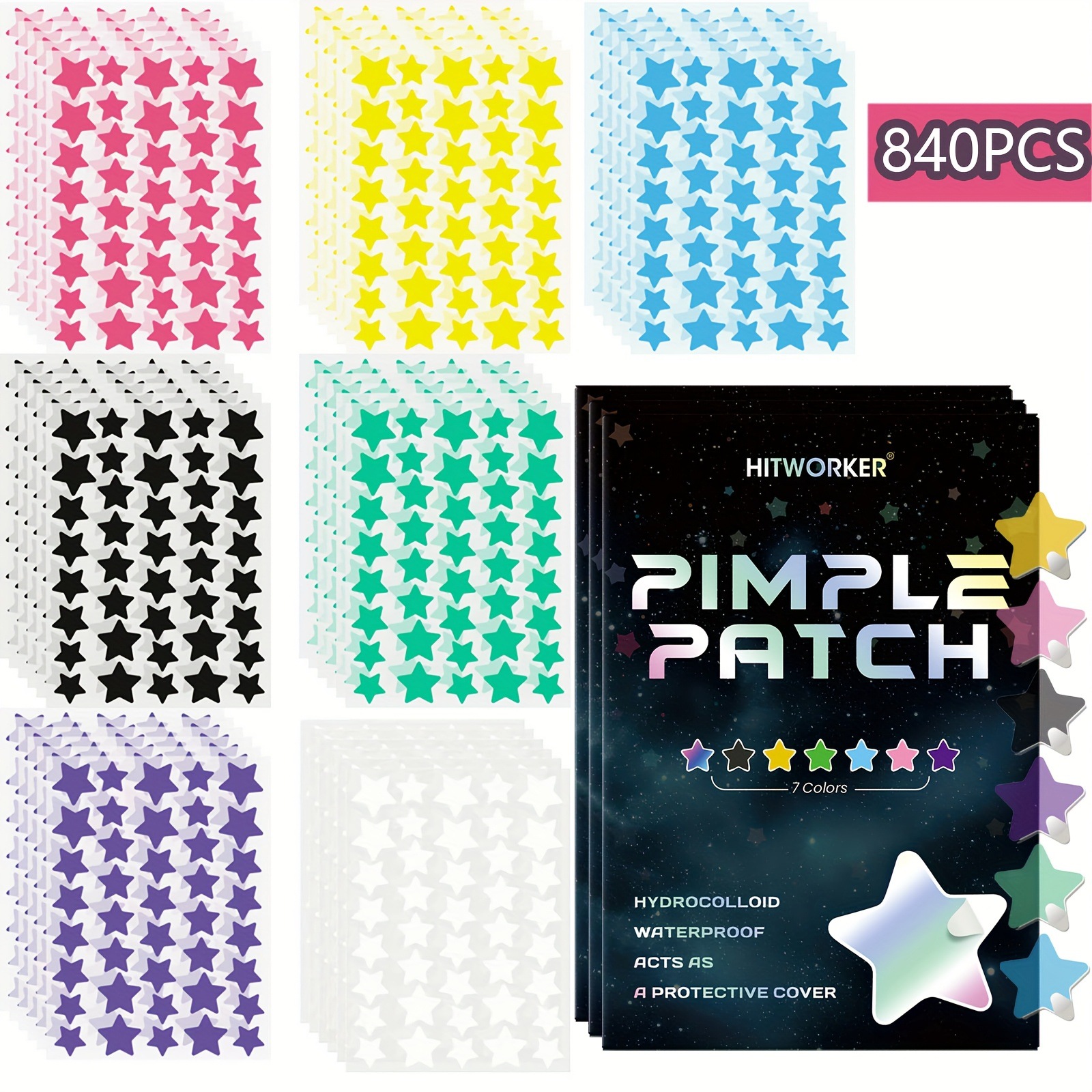 840 Patches / Pack 7 Color Sta - Sticker Sheet Set ulasan dan harga